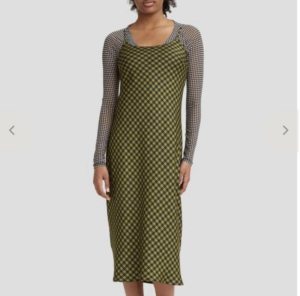 Levi’s Dahlia Plaid Slip Dress Size Medium - Green Midi Spaghetti Strap 90s y2k